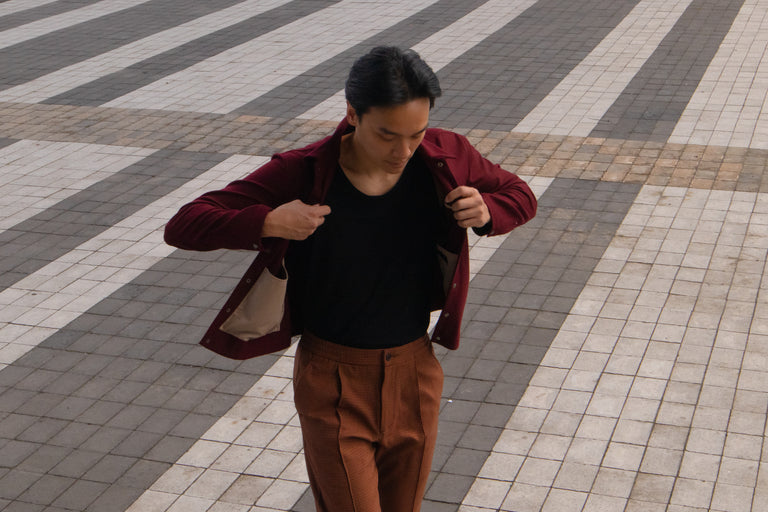 Vanta Pant in Brown Glenplaid Techwool | Versatility by SENECA