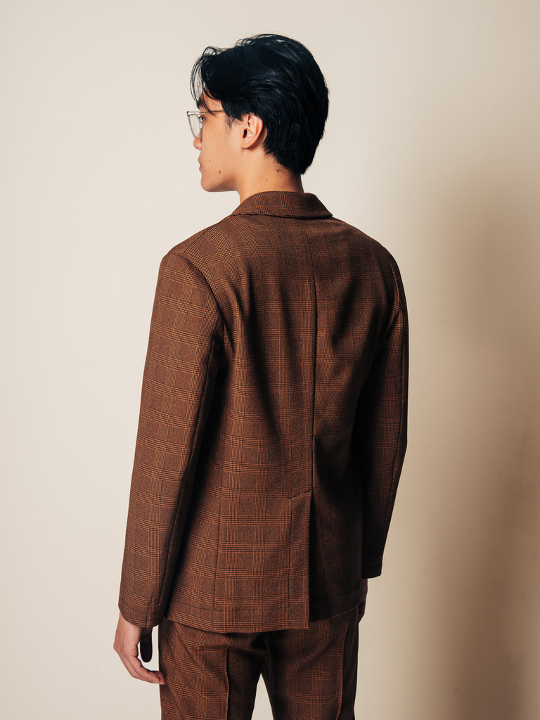 Forza Blazer in Brown Glenplaid Techwool | Versatility by SENECA