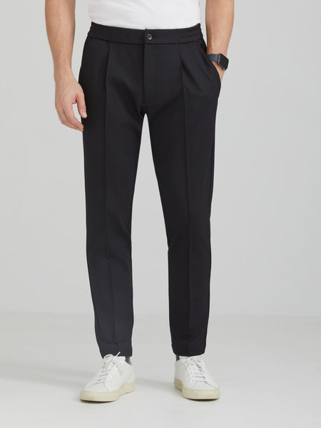 Buy BOSS Slim Fit Trousers In Stretch Wool Flannel | Black Color Men | AJIO  LUXE