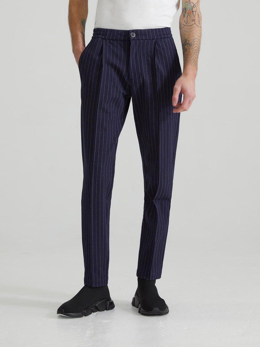 Vanta Pant in Navy Pinstripe AYR™ Doubleknit | Versatility by SENECA